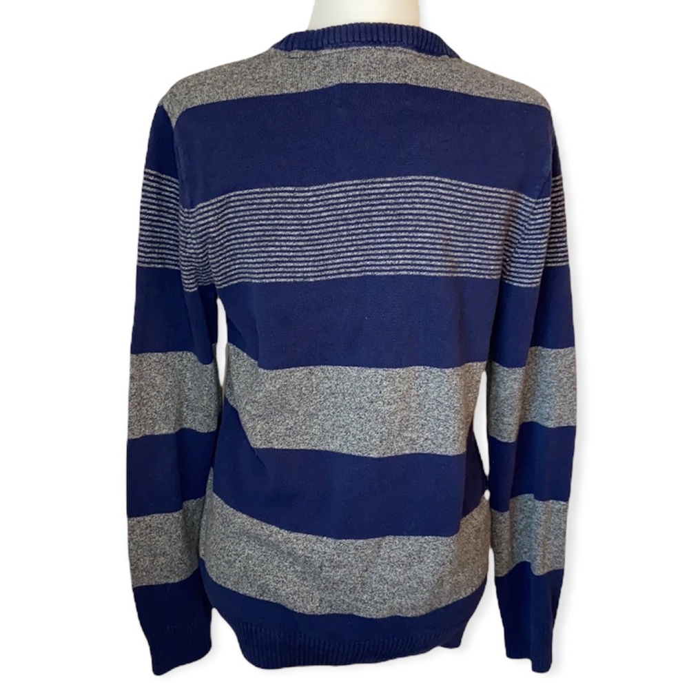 American Rag Men’s Blue and Gray Striped Sweater - Picture 2 of 5